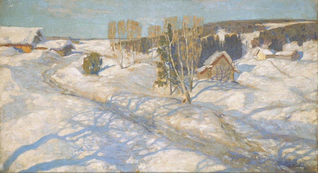 Stanislaw Shukowski: Spring. Blue Snow, 1899, Oil on canvas, 80 x 142 cm, The State Tretyakov Gallery, Moscow